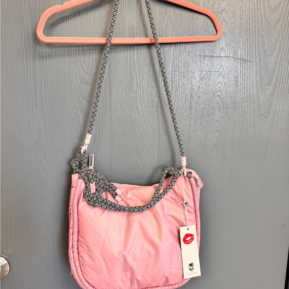 Wildfox Pink Quilted Crossbody Bag with Chain Strap